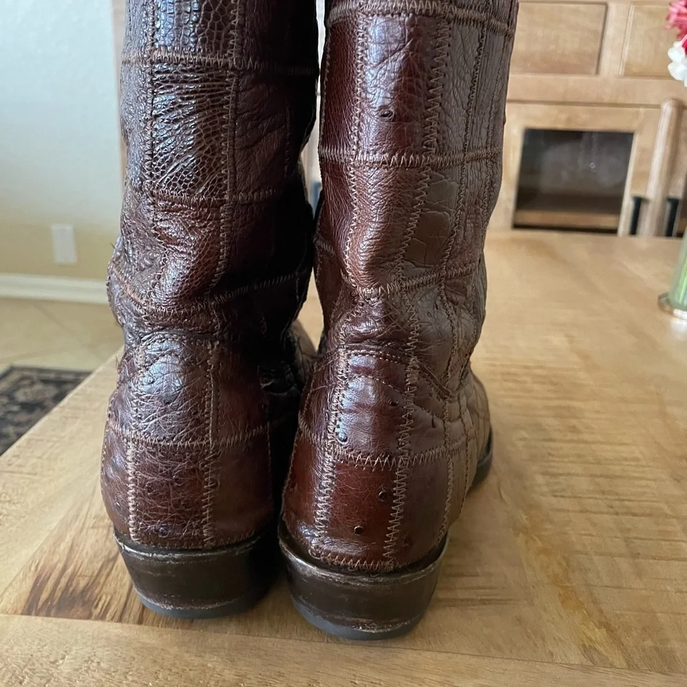Mens Corral Western Ostrich Boots Size 9.5 - Picture 2 of 11